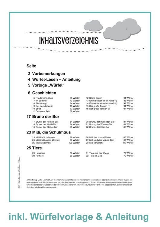 Produktbild: W&uuml;rfellesen - 1. Klasse