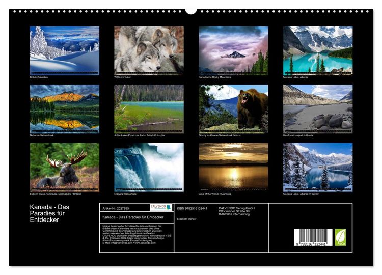 Produktbild: Kanada - Das Paradies f&uuml;r Entdecker (hochwertiger Premium Wandkalender 2026 DIN A2 quer), Kunstdruck in Hochglanz