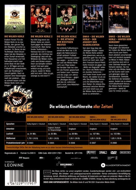 Produktbild: Die wilden Kerle 1-5 - Sammelbox [5 DVDs]