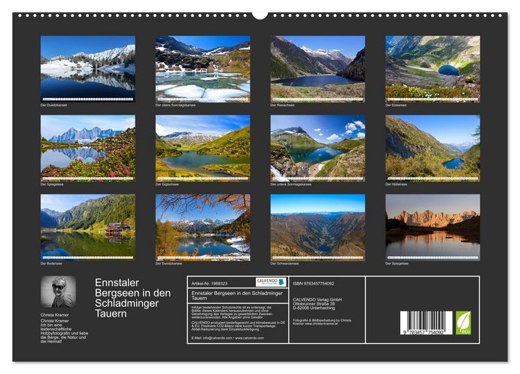 Produktbild: Ennstaler Bergseen in den Schladminger Tauern (hochwertiger Premium Wandkalender 2026 DIN A2 quer), Kunstdruck in Hochglanz