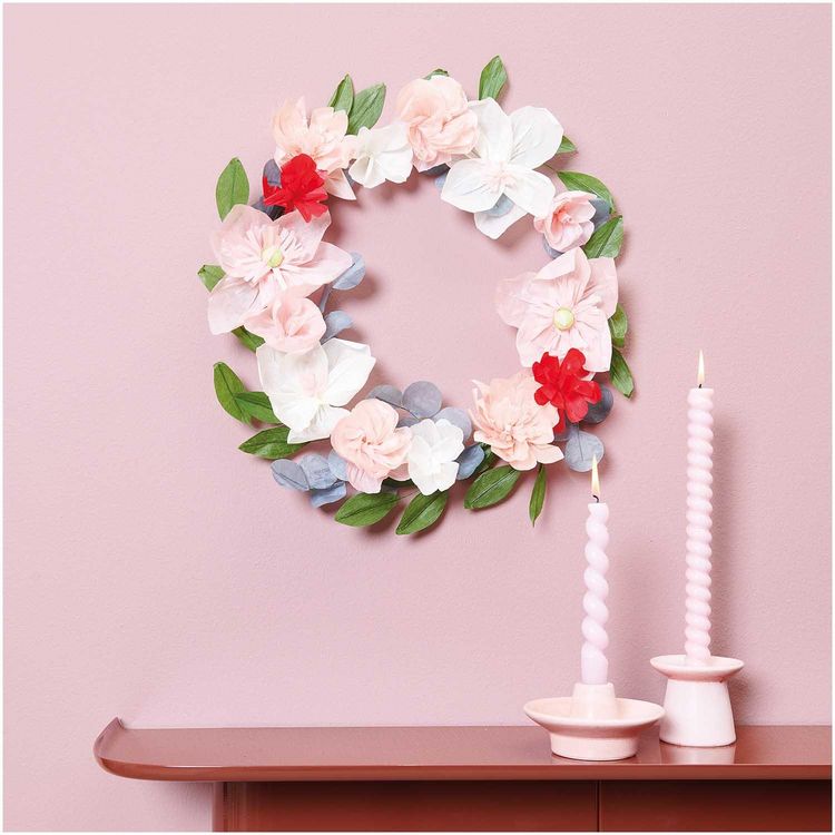 Produktbild: Bl&uuml;tenkranz, Ros&eacute;, Papier, &Oslash;=50cm