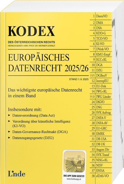 Produktbild: KODEX Europ&auml;isches Datenrecht 2025/26