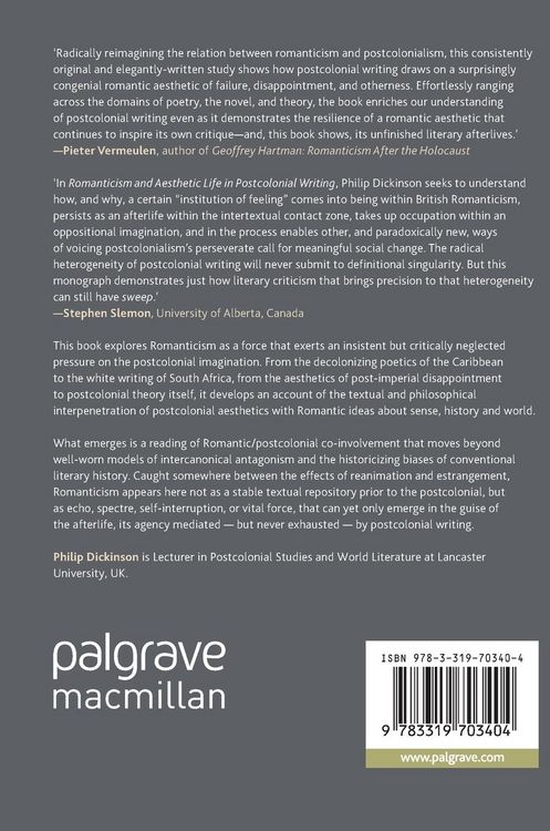 Produktbild: Romanticism and Aesthetic Life in Postcolonial Writing