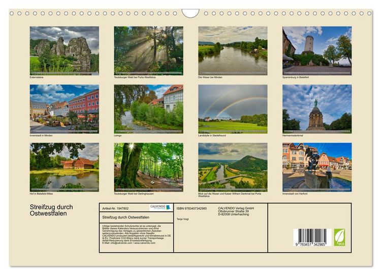 Produktbild: Streifzug durch Ostwestfalen (Wandkalender 2026 DIN A3 quer), CALVENDO Monatskalender
