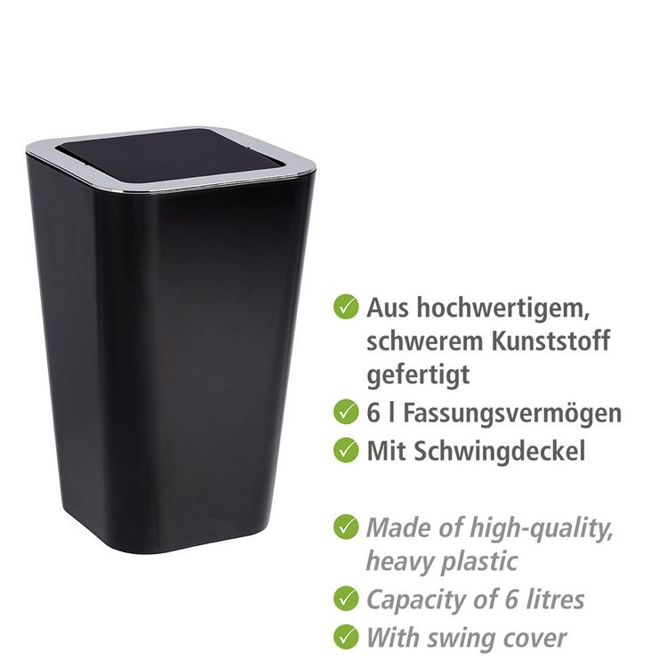 Produktbild: Schwingdeckeleimer Mod. Candy Black, 6 Liter