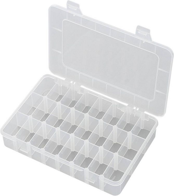 Produktbild: TRU COMPONENTS EKB-206 Sortimentskasten (L x B x H) 200 x 130 x 35 mm Anzahl F&auml;cher: 24 variable Unterteilung Inhalt 1 St.