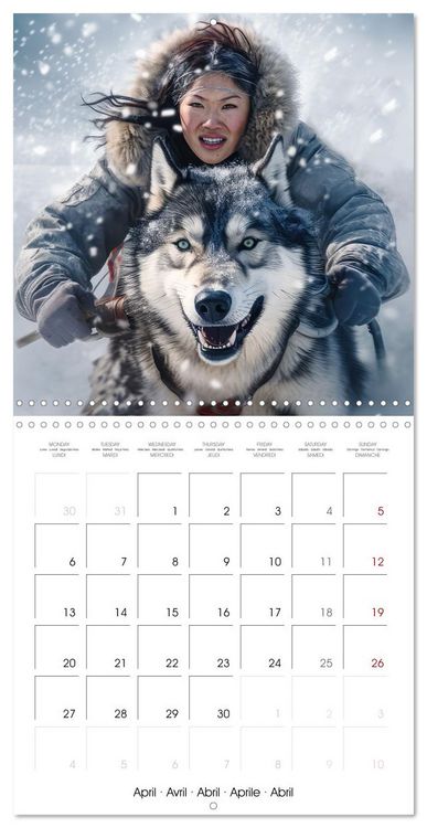 Produktbild: Des huskies adorables (Calendrier mural carr&eacute; 2026 30x30 cm) Calendrier double avec une page pour vos prises de notes
