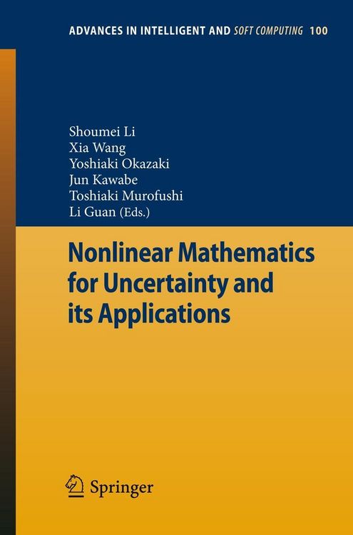 Produktbild: Nonlinear Mathematics for Uncertainty and its Applications
