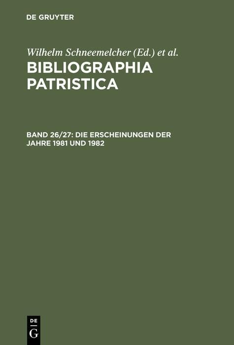 Produktbild: Die Erscheinungen der Jahre 1981 und 1982