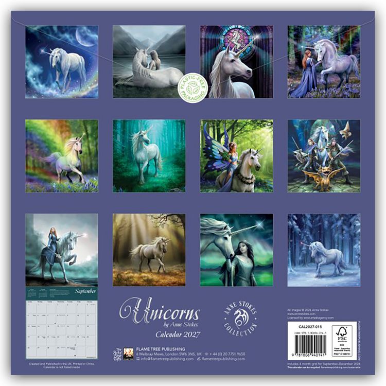 Produktbild: Unicorns by Anne Stokes &ndash; Einh&ouml;rner von Anne Stokes 2027&ndash; Original Flame Tree Publishing-Kalender [Kalender]
