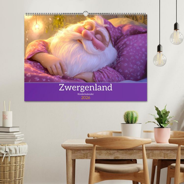 Produktbild: Zwergenland - Kinderkalender (Wandkalender 2026 DIN A2 quer), CALVENDO Monatskalender