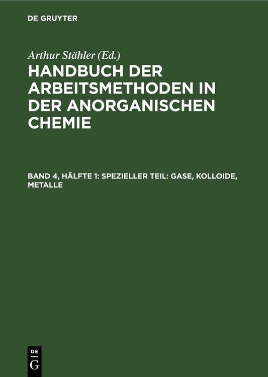 Produktbild: Spezieller Teil: Gase, Kolloide, Metalle