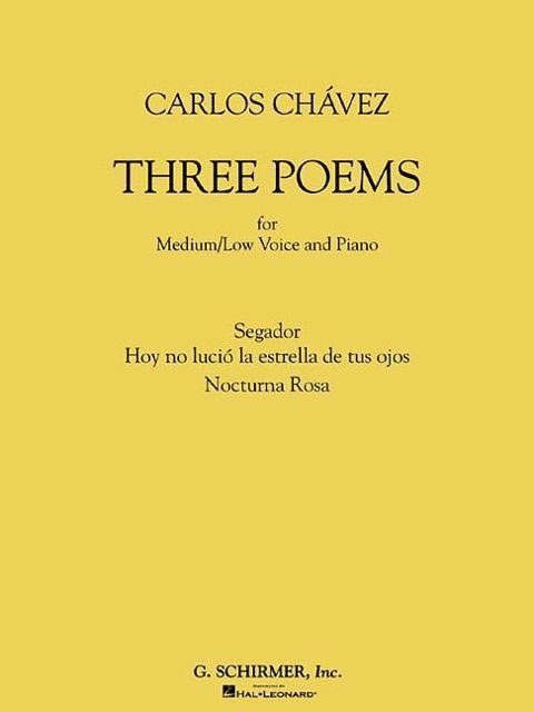 Produktbild: Three Poems: For Medium/Low Voice and Piano