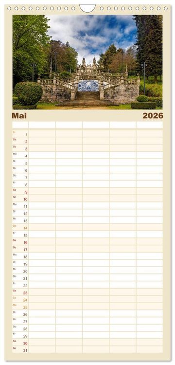 Produktbild: Familienplaner 2026 - Von Porto bis an die Algarve mit 5 Spalten (Wandkalender, 21 x 45 cm) CALVENDO