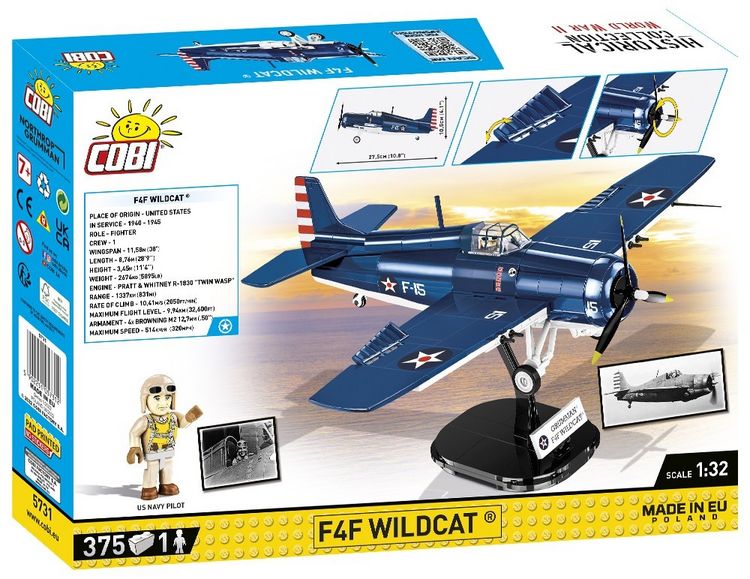Produktbild: COBI 5731 - Historical Collection, F4F WILDCAT Norththrop Grumman WWII