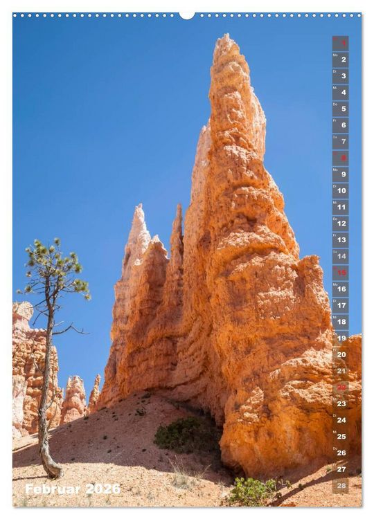 Produktbild: ARIZONA UND UTAH Rote Felsen (hochwertiger Premium Wandkalender 2026 DIN A2 hoch), Kunstdruck in Hochglanz