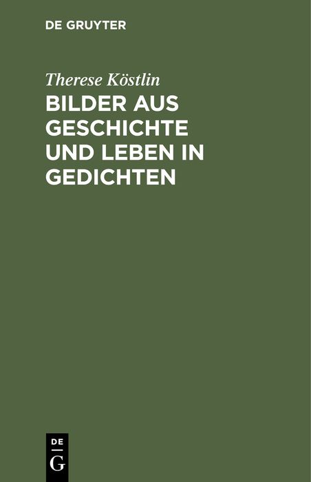 Produktbild: Bilder aus Geschichte und Leben in Gedichten