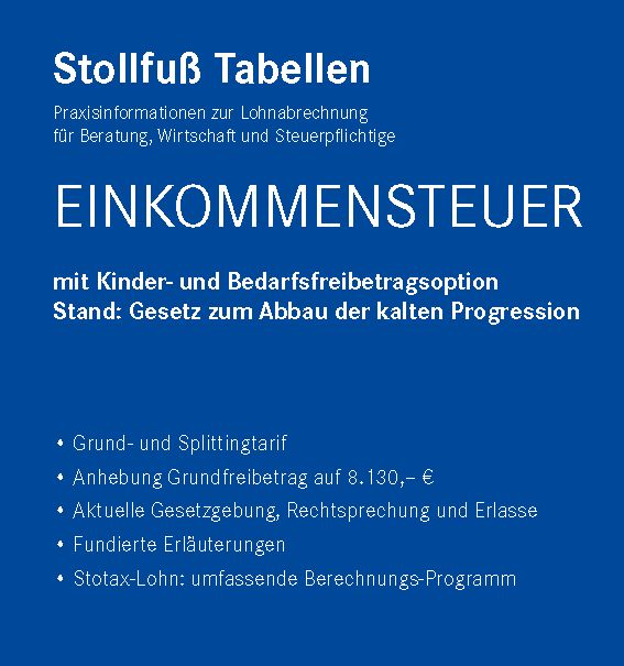 Produktbild: Tabelle, Einkommensteuer 2024
