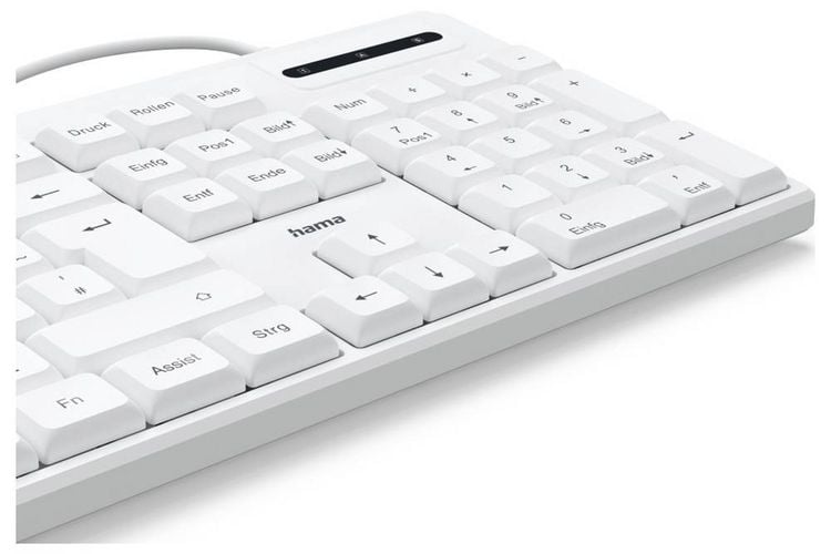 Produktbild: hama 00173053 USB-Tastatur \"CK-200\", kabelgebunden, 8 Media-Tasten, Wei&szlig;, QWERTZ DE