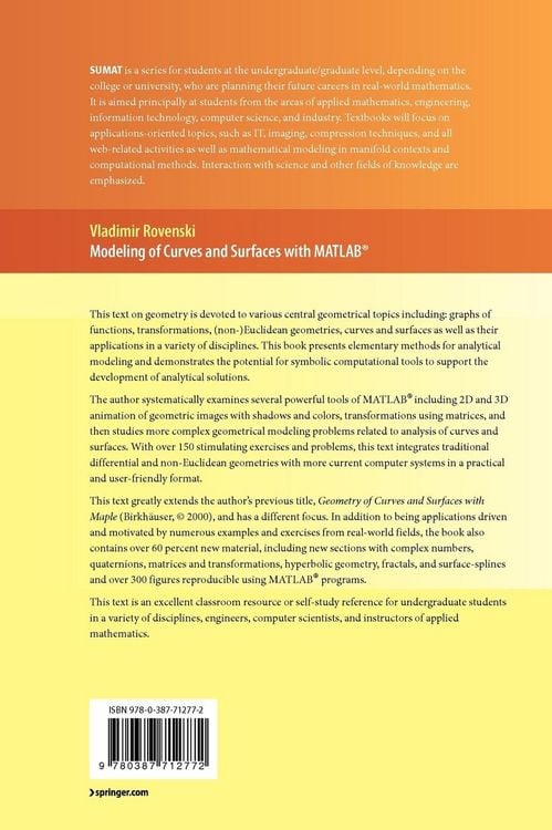 Produktbild: Modeling of Curves and Surfaces with MATLAB&reg;