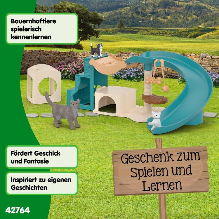 Produktbild: schleich&reg; 42764 Playfun with Cats, Spielspa&szlig; f&uuml;r Katzen