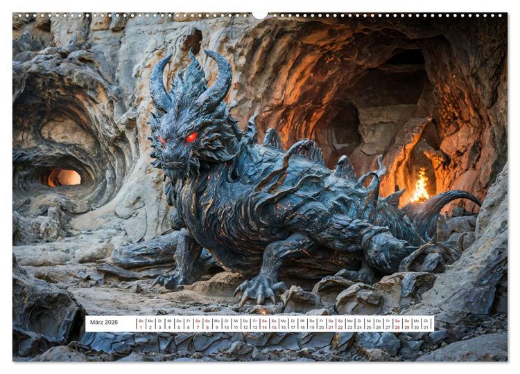 Produktbild: Legenden und Mythen - Legend&auml;re Tiere (hochwertiger Premium Wandkalender 2026 DIN A2 quer), Kunstdruck in Hochglanz