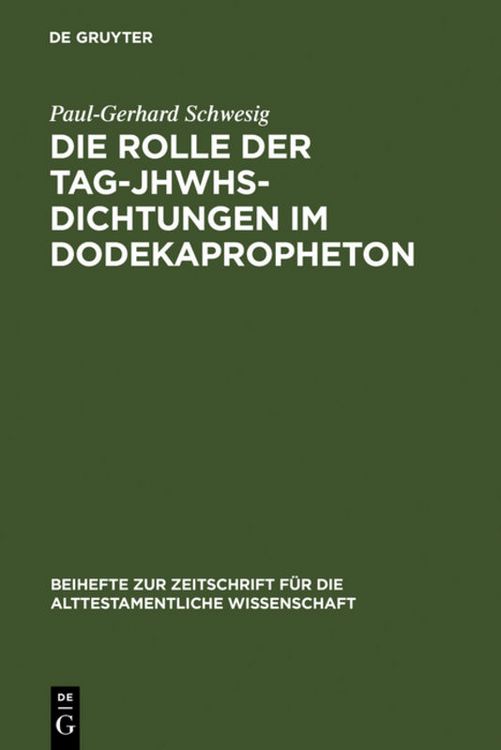Produktbild: Die Rolle der Tag-JHWHs-Dichtungen im Dodekapropheton
