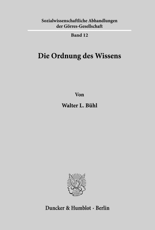 Produktbild: Die Ordnung des Wissens.