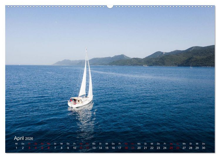 Produktbild: Segeln in Kroatien (hochwertiger Premium Wandkalender 2026 DIN A2 quer), Kunstdruck in Hochglanz