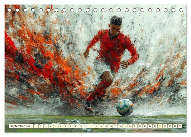 Produktbild: Fu&szlig;ball - alles geben (Tischkalender 2026 DIN A5 quer), CALVENDO Monatskalender