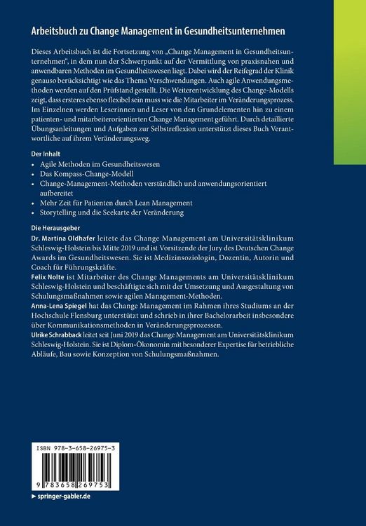 Produktbild: Arbeitsbuch zu Change Management in Gesundheitsunternehmen
