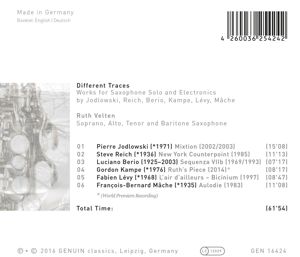 Produktbild: Different Traces-Werke f&uuml;r Solosaxophon & Electr
