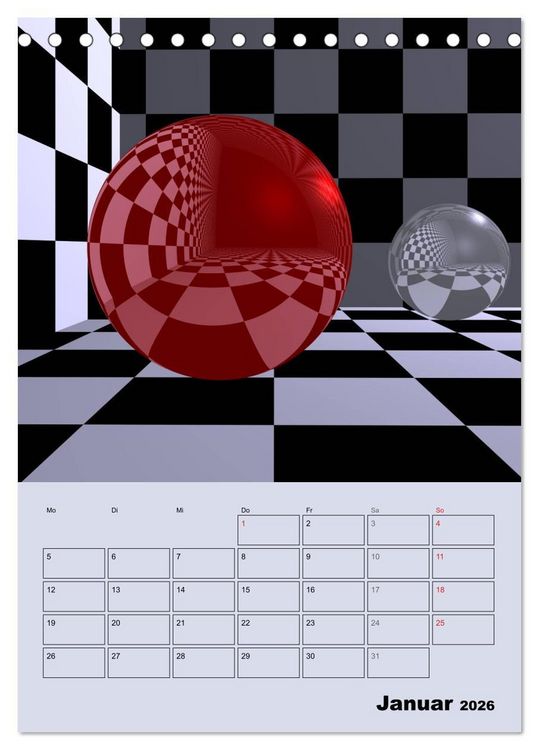 Produktbild: OpArt und mehr (Tischkalender 2026 DIN A5 hoch), CALVENDO Monatskalender