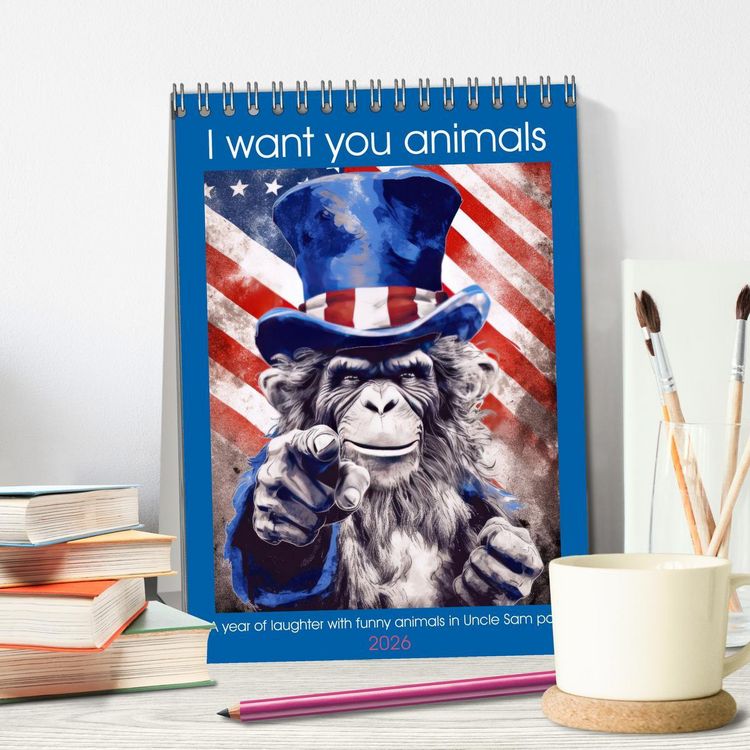 Produktbild: I want you animals (Desk Calendar 2026 DIN A5 portrait), CALVENDO 12 Month DeskCalendar