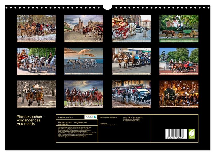 Produktbild: Pferdekutschen - Vorg&auml;nger des Automobils (Wandkalender 2026 DIN A3 quer), CALVENDO Monatskalender