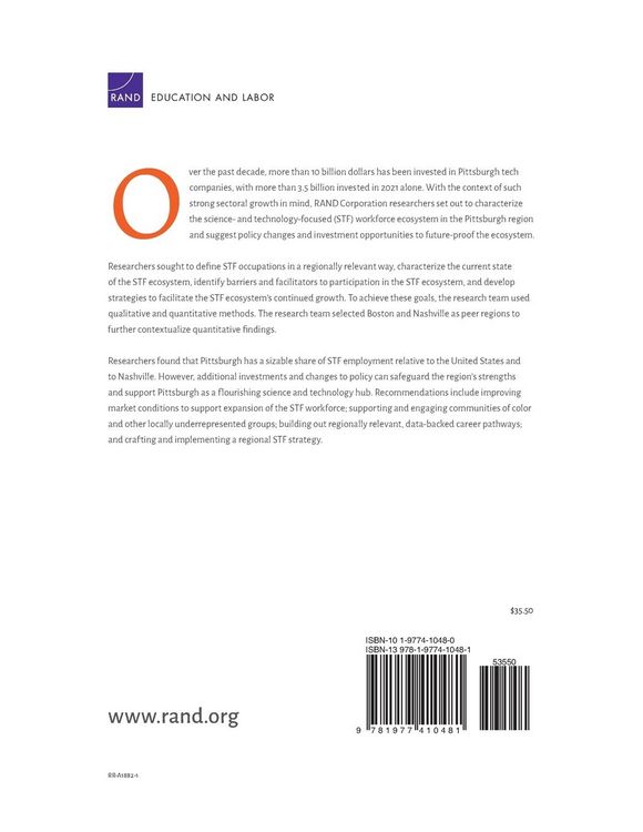 Produktbild: Assessing Pittsburgh's Science- And Technology-Focused Workforce Ecosystem