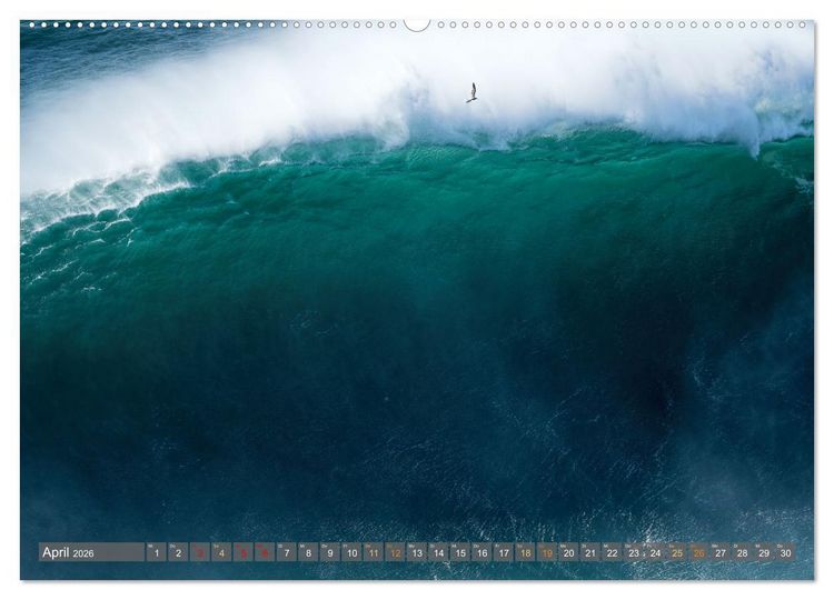 Produktbild: OCEAN POWER - Die Riesenwellen von Nazar&eacute; (hochwertiger Premium Wandkalender 2026 DIN A2 quer), Kunstdruck in Hochglanz
