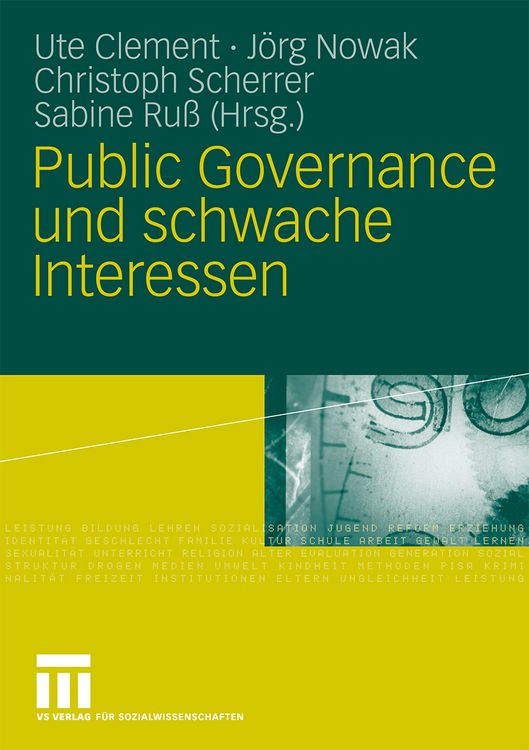 Produktbild: Public Governance und schwache Interessen