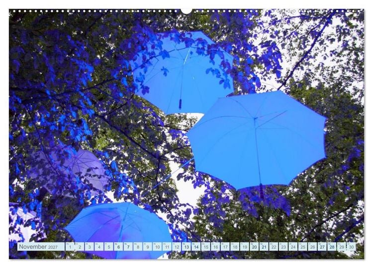 Produktbild: Schirme. Lichtinstallation Idee und Ausf&uuml;hrung des K&uuml;nstler Thomas Mogendorf (hochwertiger Premium Wandkalender 2027 DIN A2 quer), Kunstdruck in Hochglanz