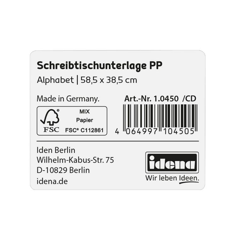 Produktbild: Idena Schreibunterlage Alphabet 58,5x38,5cm