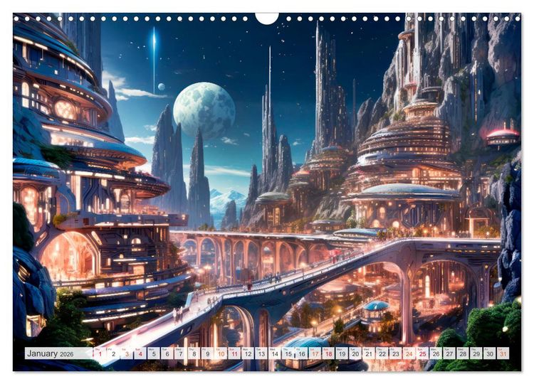 Produktbild: SCIENCE FICTION Life on distant planets (Wall Calendar 2026 DIN A3 landscape), CALVENDO 12 Month Wall Calendar
