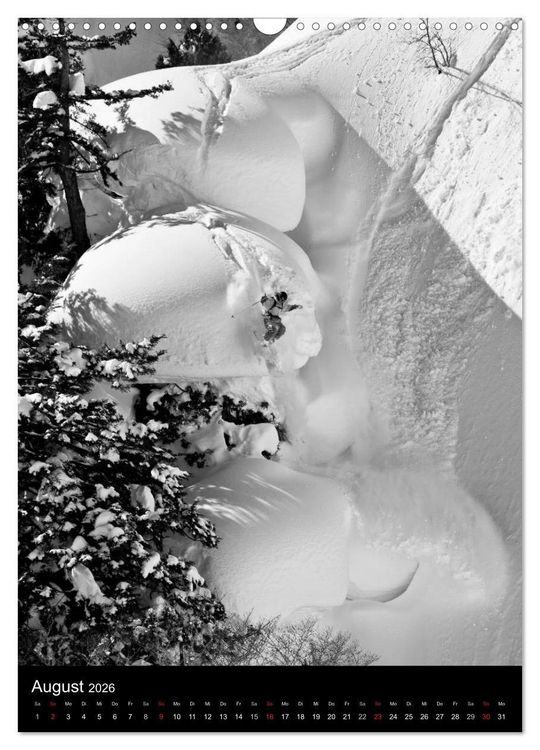 Produktbild: Monochrome Ski (Wandkalender 2026 DIN A3 hoch), CALVENDO Monatskalender