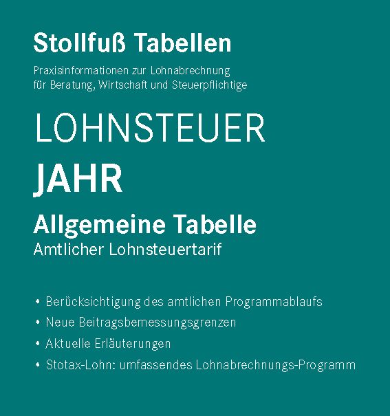 Produktbild: Tabelle, Lohnsteuer 2026 Jahr