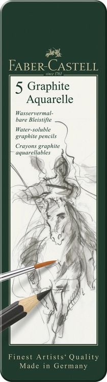 Produktbild: Faber-Castell Aquarellbleistifte Graphite Aquarelle, HB 2B 4B 6B 8B, 5er Set