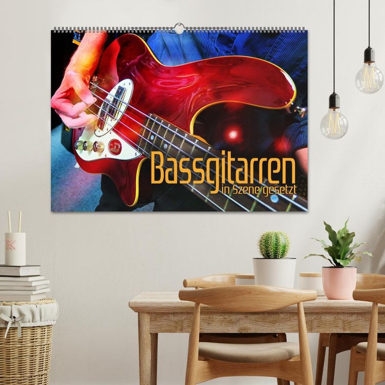 Produktbild: Bassgitarren in Szene gesetzt (Wandkalender 2026 DIN A2 quer), CALVENDO Monatskalender