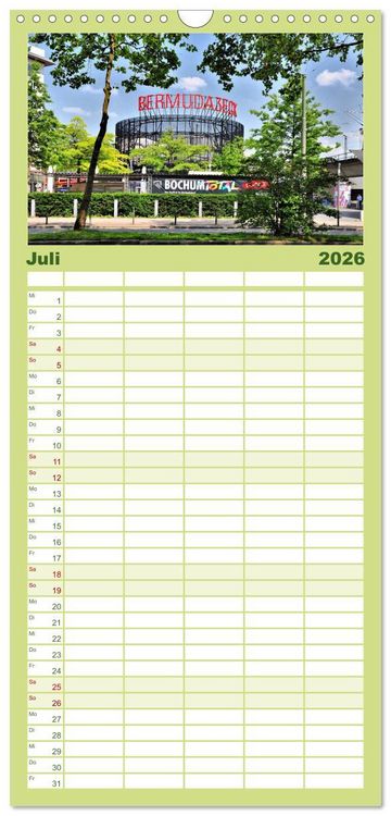 Produktbild: Familienplaner 2026 - Bochum mit 5 Spalten (Wandkalender, 21 x 45 cm) CALVENDO