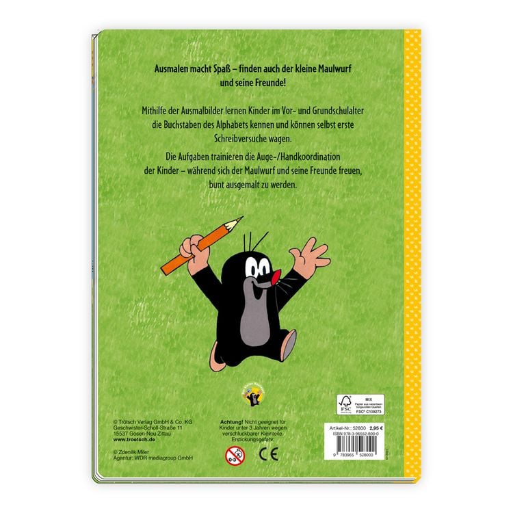 Produktbild: Tr&ouml;tsch Der kleine Maulwurf Malbuch ABC-Malbuch