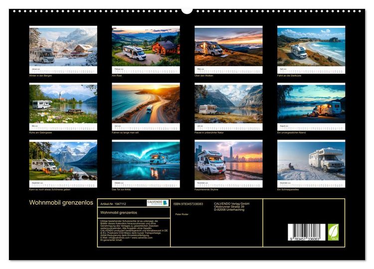 Produktbild: Wohnmobil grenzenlos (hochwertiger Premium Wandkalender 2026 DIN A2 quer), Kunstdruck in Hochglanz