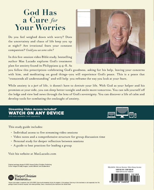 Produktbild: The Anxious for Nothing Bible Study Guide Plus Streaming Video, Updated Edition