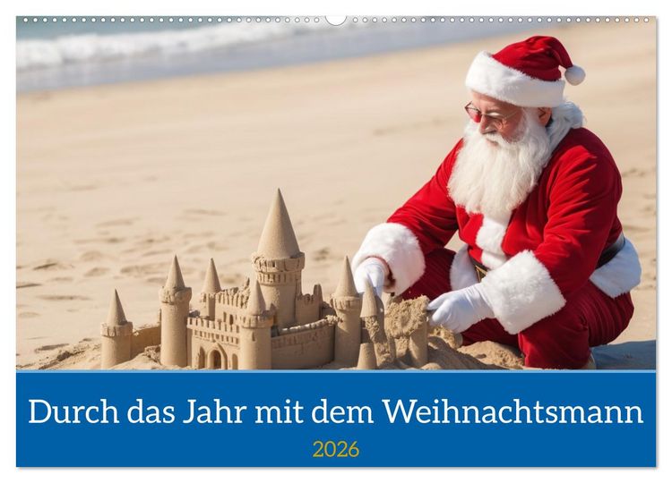 Produktbild: Durch das Jahr mit dem Weihnachtsmann (Wandkalender 2026 DIN A2 quer), CALVENDO Monatskalender